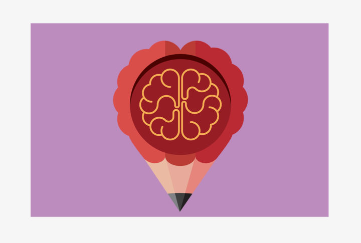 Brain and Pencil Content Marketing Concept