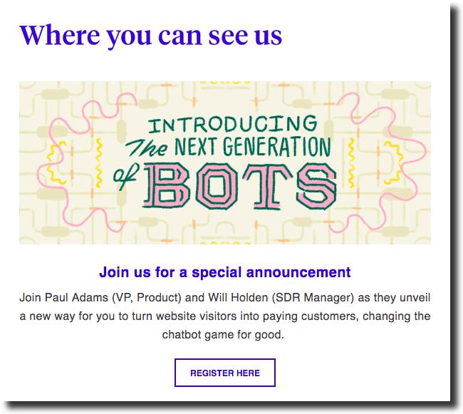 Webinar topic ideas Intercom’s weekly digest example