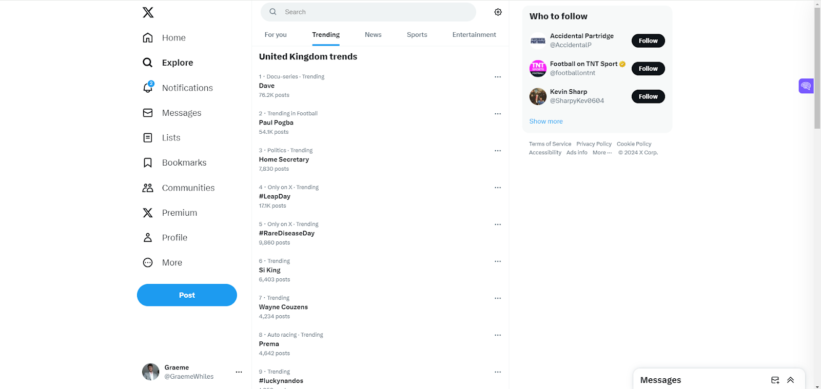 Trending on X