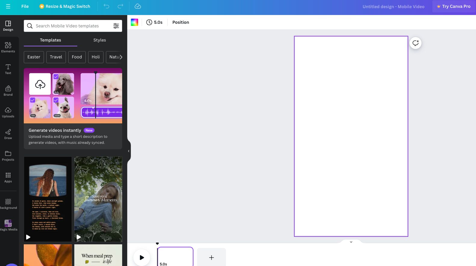 Canva instagram reels